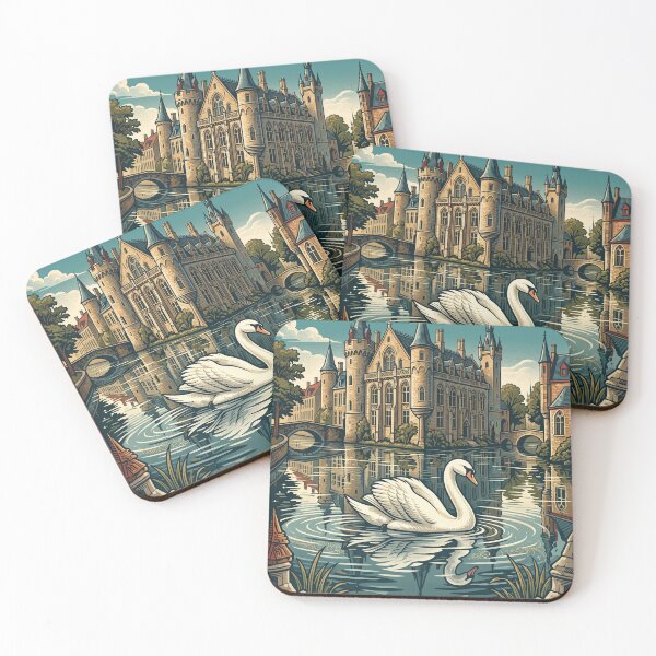 Item preview, Vintage Brugge White Swan Travel Art designed and sold by ZUMERI.
