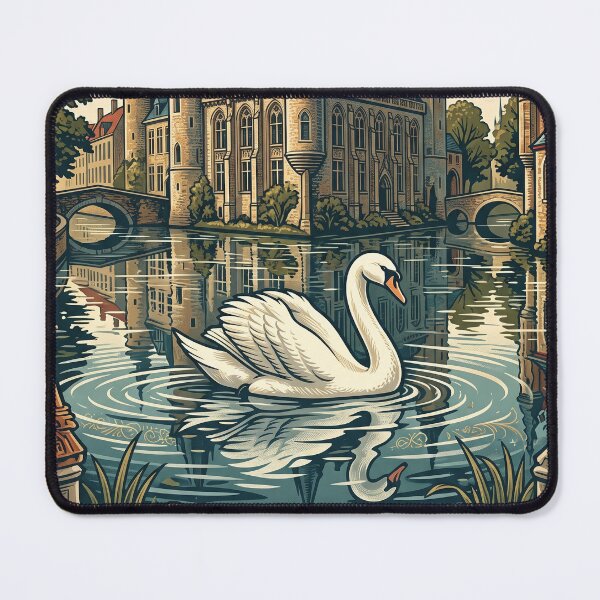 Item preview, Vintage Brugge White Swan Travel Art designed and sold by ZUMERI.