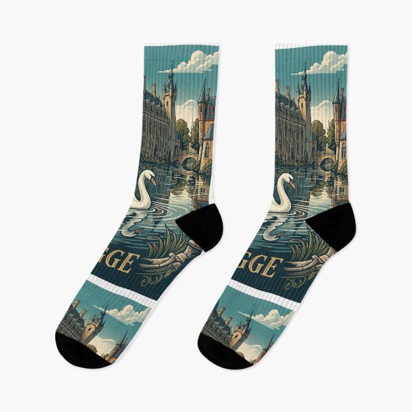 Item preview, Vintage Brugge White Swan Travel Art designed and sold by ZUMERI.