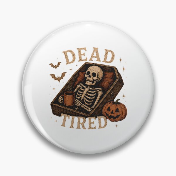 Item preview, Dead Tired Skeleton Halloween T-Shirt | Vintage Coffin Coffee Skull Tee designed and sold by MAPDDesigns.
