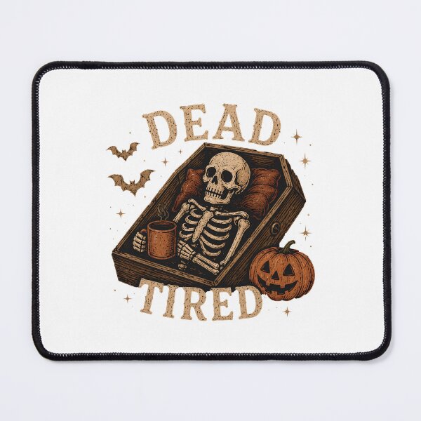 Item preview, Dead Tired Skeleton Halloween T-Shirt | Vintage Coffin Coffee Skull Tee designed and sold by MAPDDesigns.