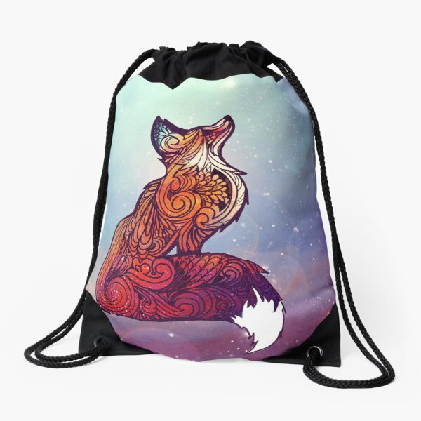 Space Fox Drawstring Bag