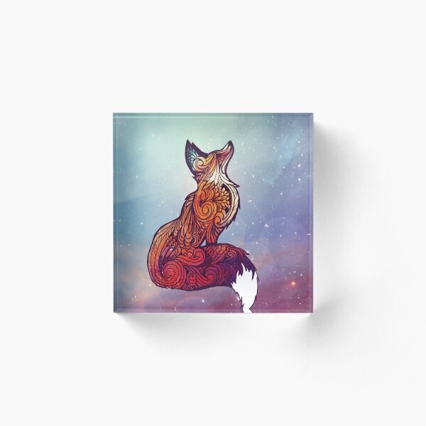 Space Fox Acrylic Block