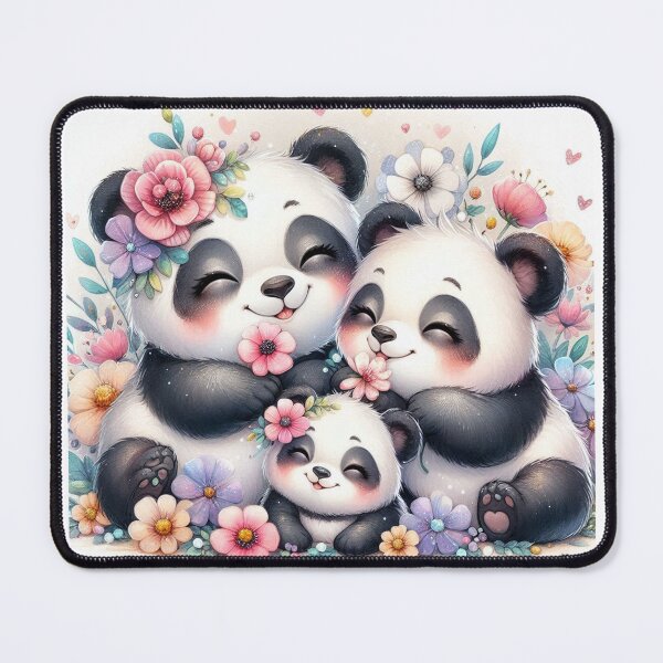 Item preview, Playful Panda Family in a Pastel Flower Garden designed and sold by J-CCreations.