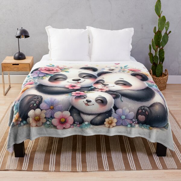 Item preview, Playful Panda Family in a Pastel Flower Garden designed and sold by J-CCreations.