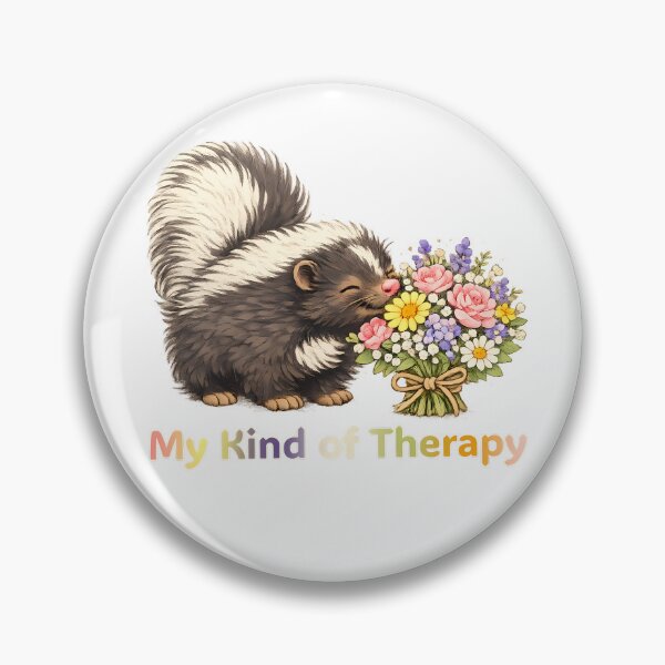 Item preview, My Kind of Therapy – Cute Skunk Smelling Flowers designed and sold by Buli89.