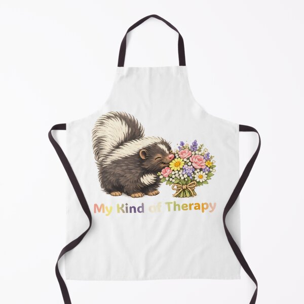 Item preview, My Kind of Therapy – Cute Skunk Smelling Flowers designed and sold by Buli89.