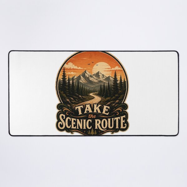 Item preview, Take The Scenic Route Vintage Mountain Road Adventure Art designed and sold by GlowAura7.