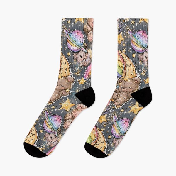 Item preview, Whimsigoth Cosmic Teddy Bear Pattern - Celestial Skull & Rainbow Design designed and sold by Yoruhara.