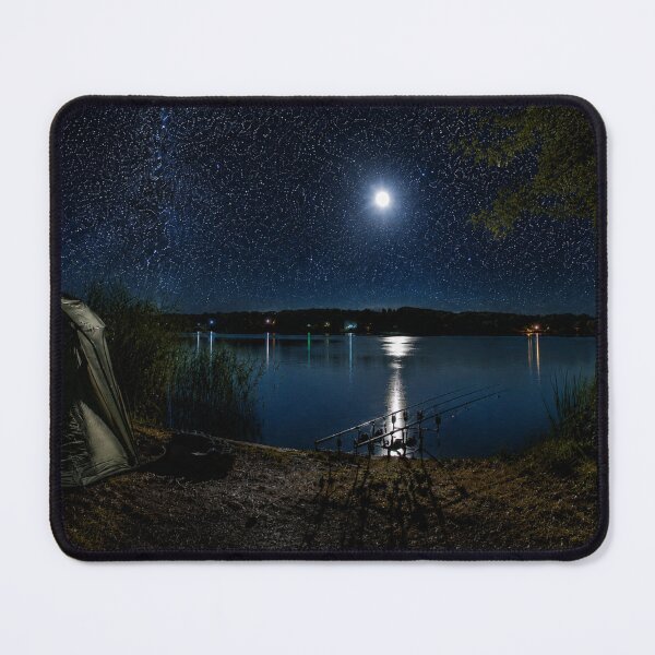 Item preview, Carp Fishing Night Session Under Starry Sky - Milky Way Landscape designed and sold by GeekAnglerStore.