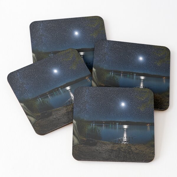 Item preview, Carp Fishing Night Session Under Starry Sky - Milky Way Landscape designed and sold by GeekAnglerStore.