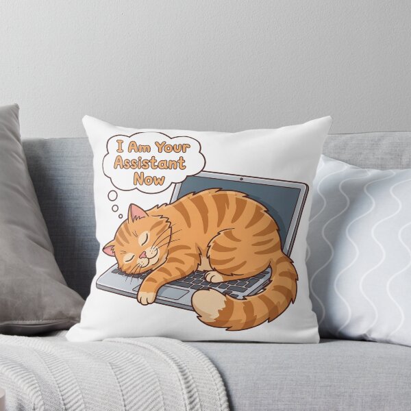 Item preview, Sleeping Cat On Laptop WFH Cat Humor designed and sold by BobbyTee Merch.