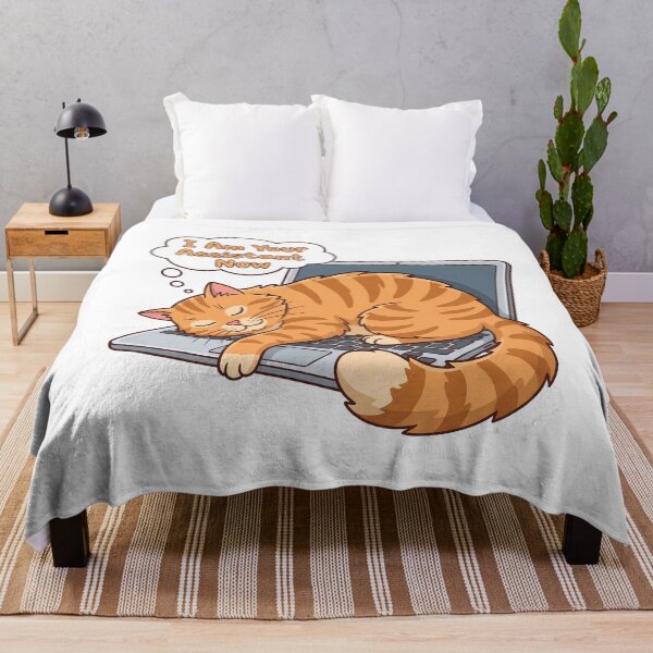 Item preview, Sleeping Cat On Laptop WFH Cat Humor designed and sold by BobbyTee Merch.