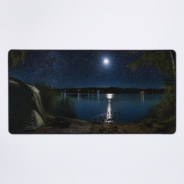 Item preview, Carp Fishing Night Session Under Starry Sky - Milky Way Landscape designed and sold by GeekAnglerStore.