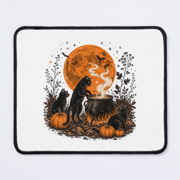 Item preview, Halloween Witch Cat Coven Spooky Retro pumpkin gift designed and sold by Amzkao.