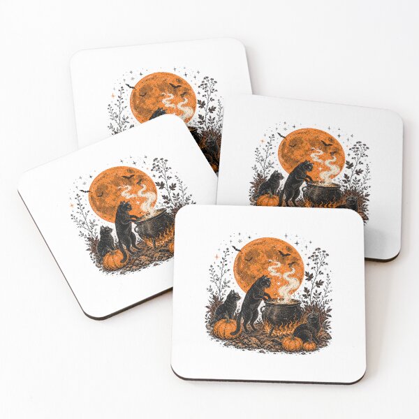 Item preview, Halloween Witch Cat Coven Spooky  Retro pumpkin gift designed and sold by Amzkao.