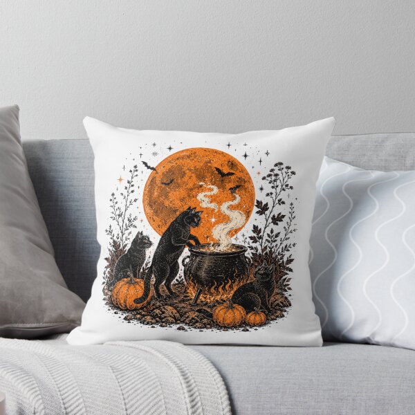 Item preview, Halloween Witch Cat Coven Spooky  Retro pumpkin gift designed and sold by Amzkao.