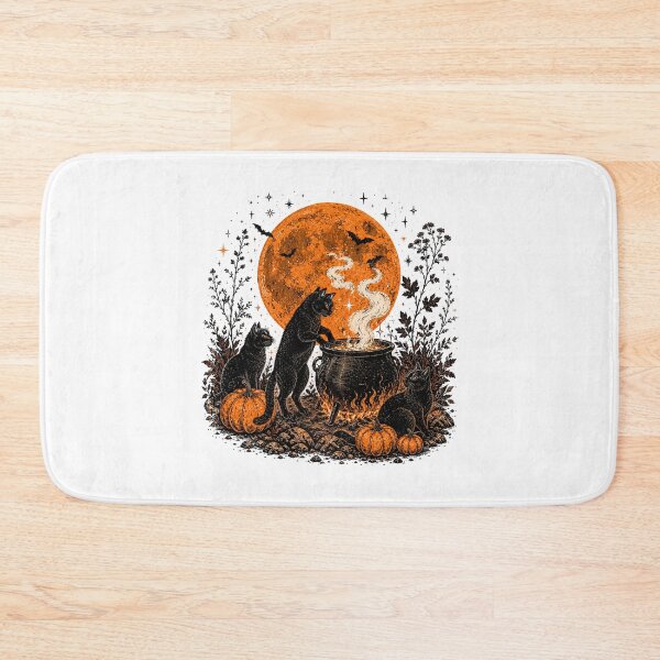 Item preview, Halloween Witch Cat Coven Spooky Retro pumpkin gift designed and sold by Amzkao.