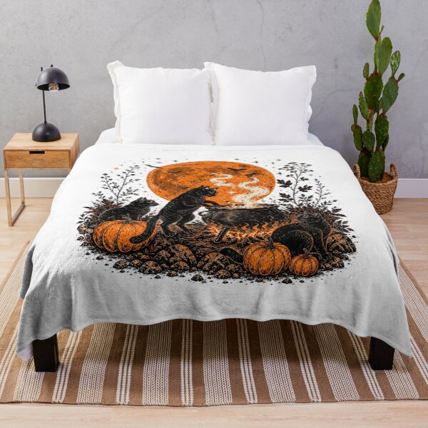 Item preview, Halloween Witch Cat Coven Spooky Retro pumpkin gift designed and sold by Amzkao.