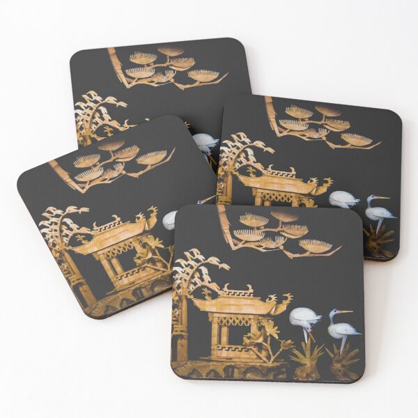 Item preview, Serene Chinese Pagoda and Cranes Tranquil Landscape Art designed and sold by SiliconValleyUS.