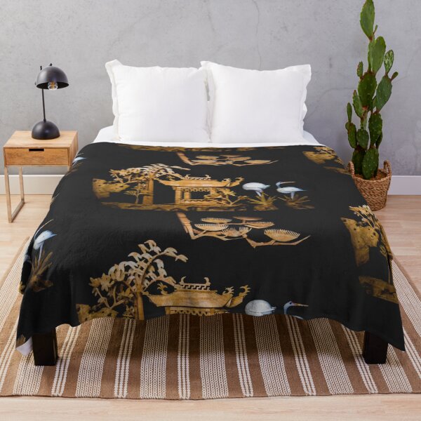 Item preview, Serene Chinese Pagoda and Cranes Tranquil Landscape Art designed and sold by SiliconValleyUS.