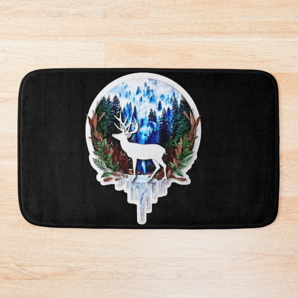 Item preview, White Deer Forest Waterfall Emblem designed and sold by JenniferMoren.