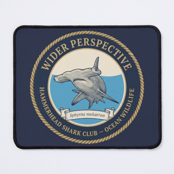 Item preview, Hammerhead Shark Wider Perspective Humor Badge designed and sold by CalmCapy Co.
