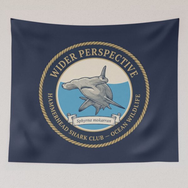 Item preview, Hammerhead Shark Wider Perspective Humor Badge designed and sold by CalmCapy Co.