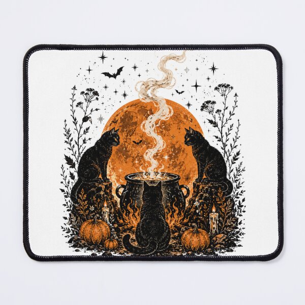Item preview, Halloween Witch Cat Coven Spooky Retro pumpkin gift designed and sold by Amzkao.
