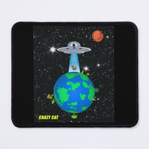 Item preview, Funny Cat UFO Alien Abduction Dropping Bomb on Earth designed and sold by TopShopTito.