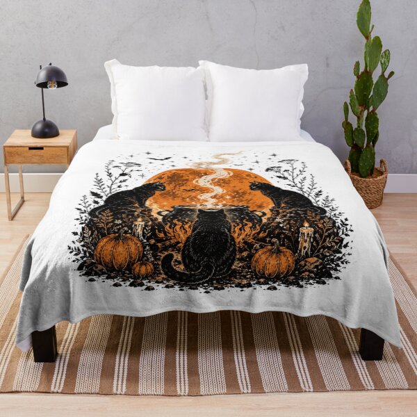 Item preview, Halloween Witch Cat Coven Spooky Retro pumpkin gift designed and sold by Amzkao.