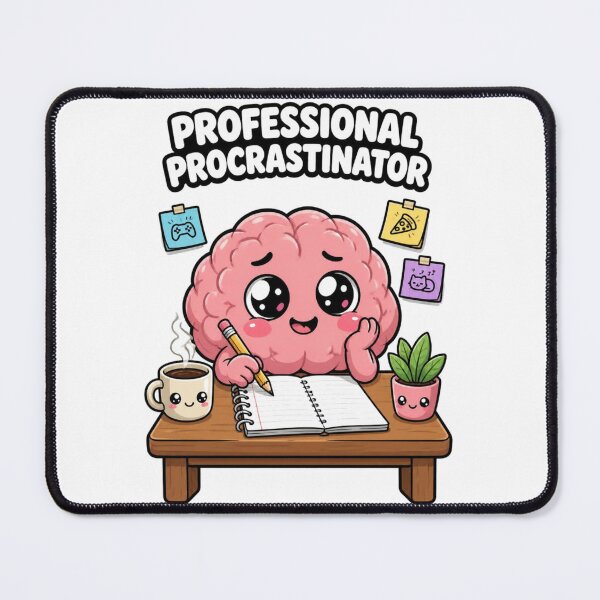 Item preview, Professional Procrastinator – Cute Funny Brain Cartoon Sticker designed and sold by Kiinaaa.