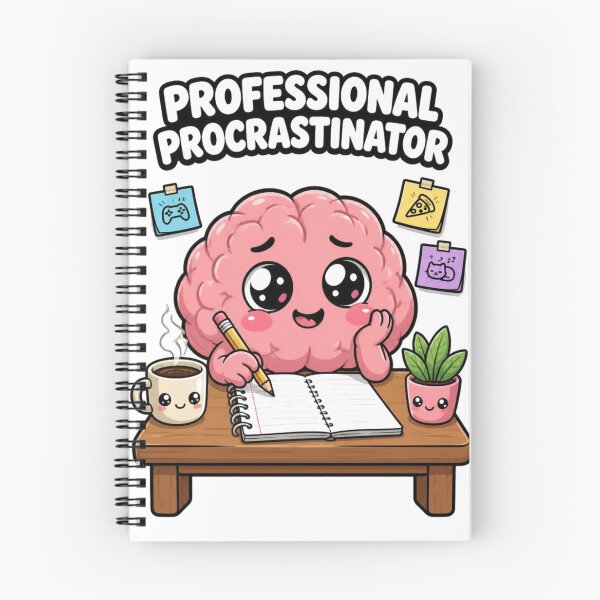 Item preview, Professional Procrastinator – Cute Funny Brain Cartoon Sticker designed and sold by Kiinaaa.