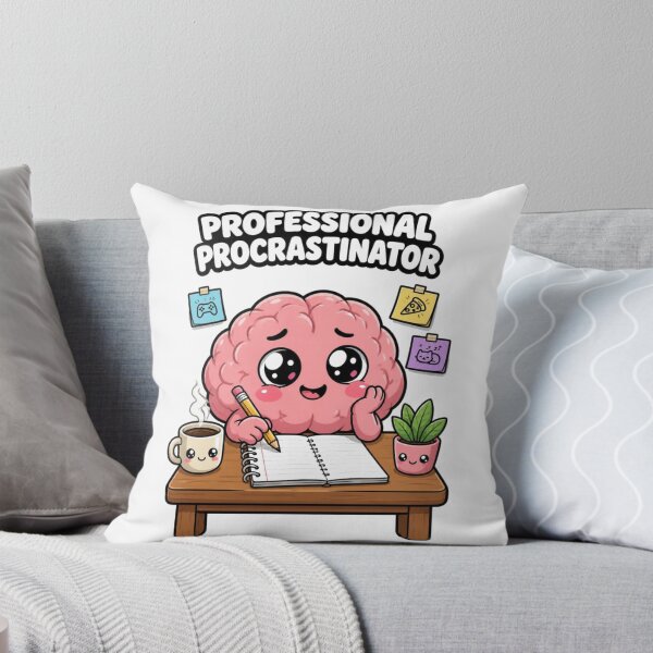 Item preview, Professional Procrastinator – Cute Funny Brain Cartoon Sticker designed and sold by Kiinaaa.