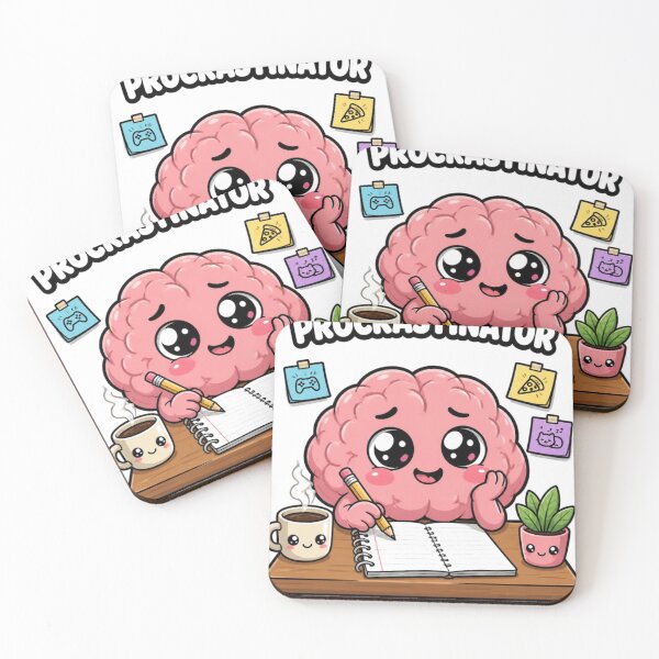 Item preview, Professional Procrastinator – Cute Funny Brain Cartoon Sticker designed and sold by Kiinaaa.