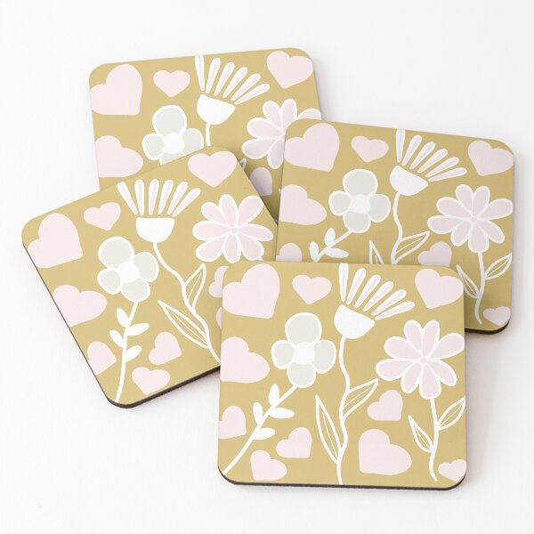 Item preview, Estampado infantil de corazones florales rosas y blancos. designed and sold by Hinkson Cox.