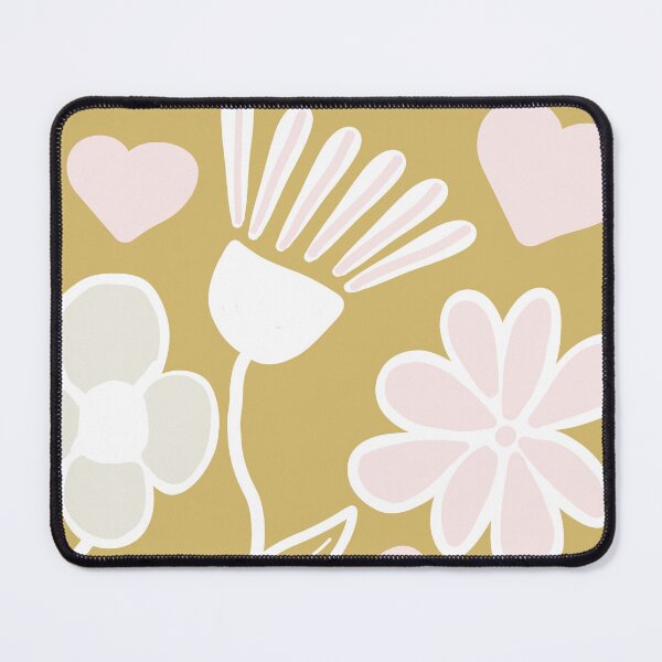 Aperçu de l'œuvre Motif de cœurs floraux roses et blancs enfantins créée et vendue par Hinkson Cox.
