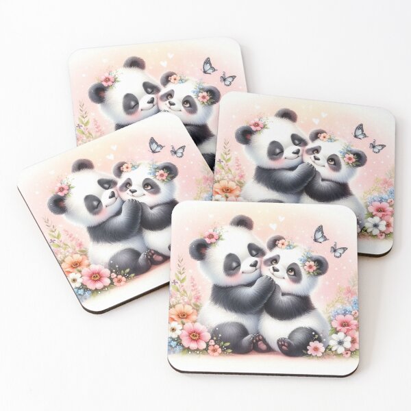 Item preview, Playful Panda Cuddles in a Pastel Flower Garden designed and sold by J-CCreations.