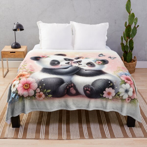 Item preview, Playful Panda Cuddles in a Pastel Flower Garden designed and sold by J-CCreations.