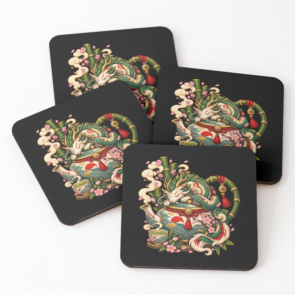 Item preview, Japanese Dragon Tea Ceremony | Lucky Dragon Matcha | Sakura Bamboo Asian Fantasy designed and sold by MrDev.