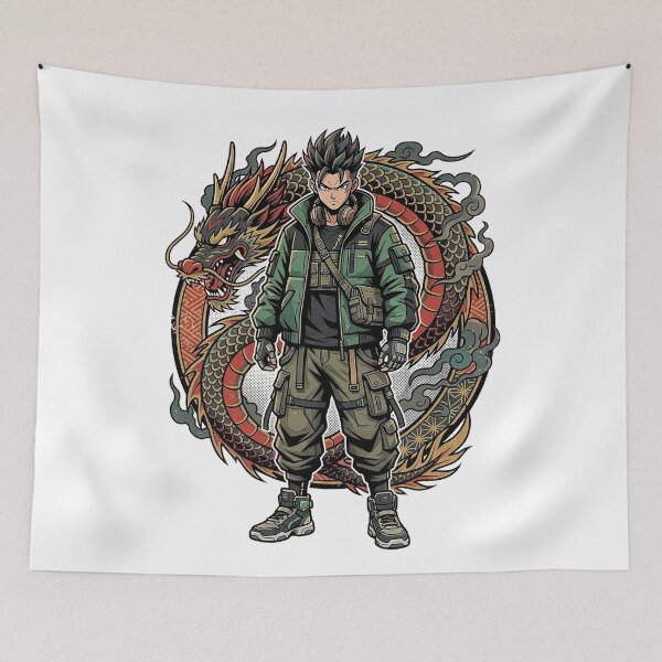 Item preview, Cyber Dragon Warrior Japanese Streetwear Anime Graphic designed and sold by cannsuh.