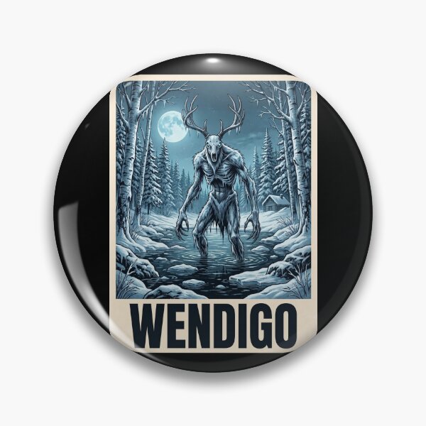 Item preview, Wendigo Cryptid Frozen Forest Northern Canada Pop Art designed and sold by redsharkuk.