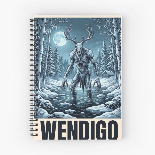 Item preview, Wendigo Cryptid Frozen Forest Northern Canada Pop Art designed and sold by redsharkuk.
