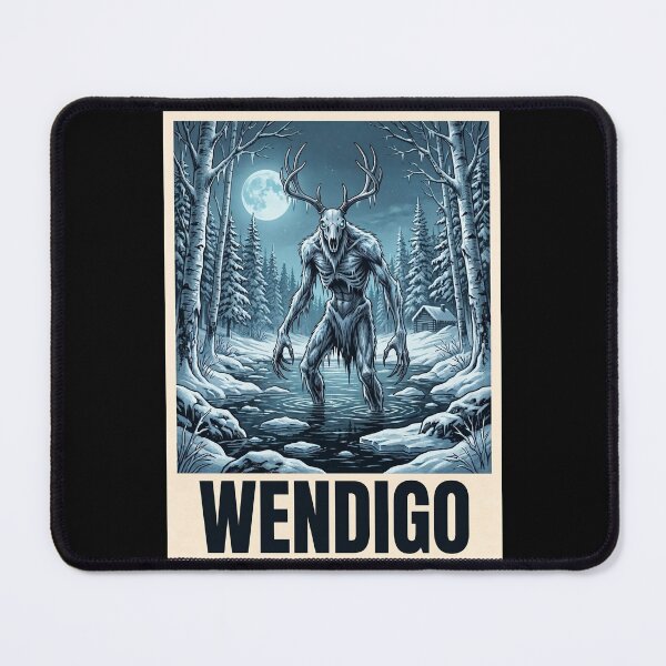 Item preview, Wendigo Cryptid Frozen Forest Northern Canada Pop Art designed and sold by redsharkuk.