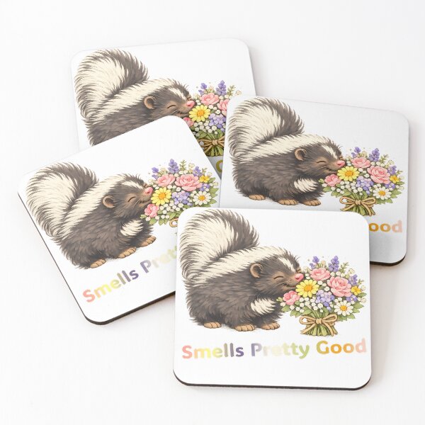 Item preview, Smells Pretty Good – Funny Skunk Smelling Flowers designed and sold by Buli89.