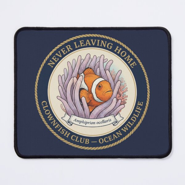 Item preview, Never Leaving Home Clownfish Humor Badge designed and sold by CalmCapy Co.