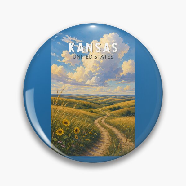 Item preview, Kansas Illustration Travel Art Vintage designed and sold by KrisSidDesigns.