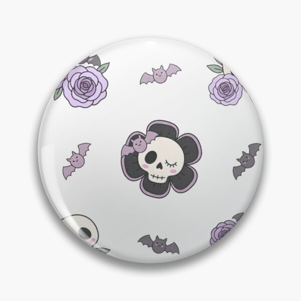 Item preview, Pastel Goth Skull Flowers & Purple Roses Pattern designed and sold by Dabis26.