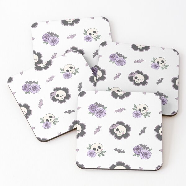 Item preview, Pastel Goth Skull Flowers & Purple Roses Pattern designed and sold by Dabis26.