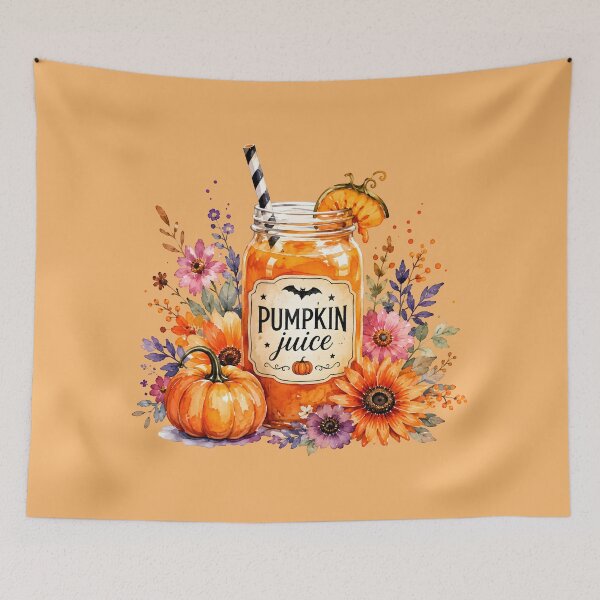 Item preview, Watercolor Fall Floral Pumpkin Drink designed and sold by trendspatterns.